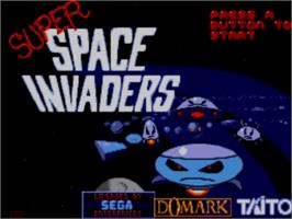 Title screen of Super Space Invaders on the Sega Master System.
