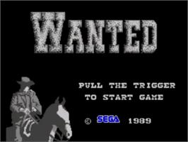 Title screen of Wanted on the Sega Master System.