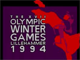 Title screen of Winter Olympics: Lillehammer '94 on the Sega Master System.