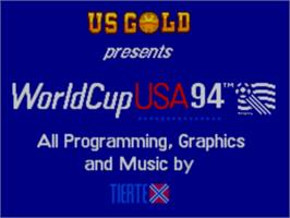 Title screen of World Cup USA '94 on the Sega Master System.