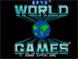 Title screen of World Games on the Sega Master System.