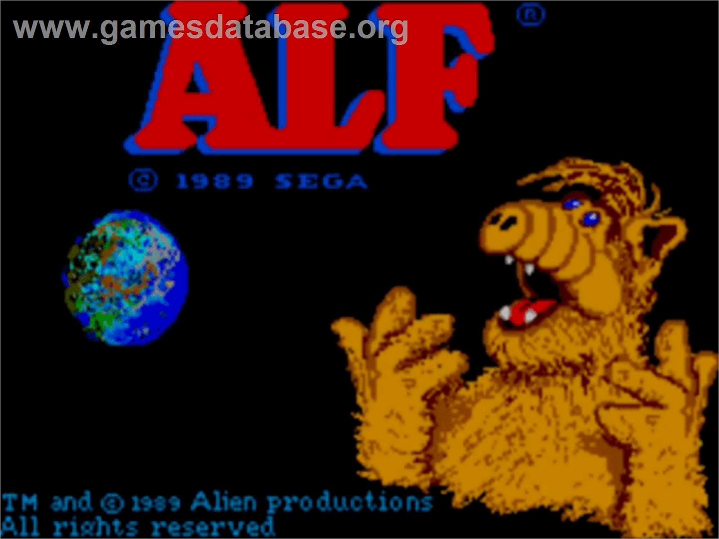 ALF - Sega Master System - Artwork - Title Screen