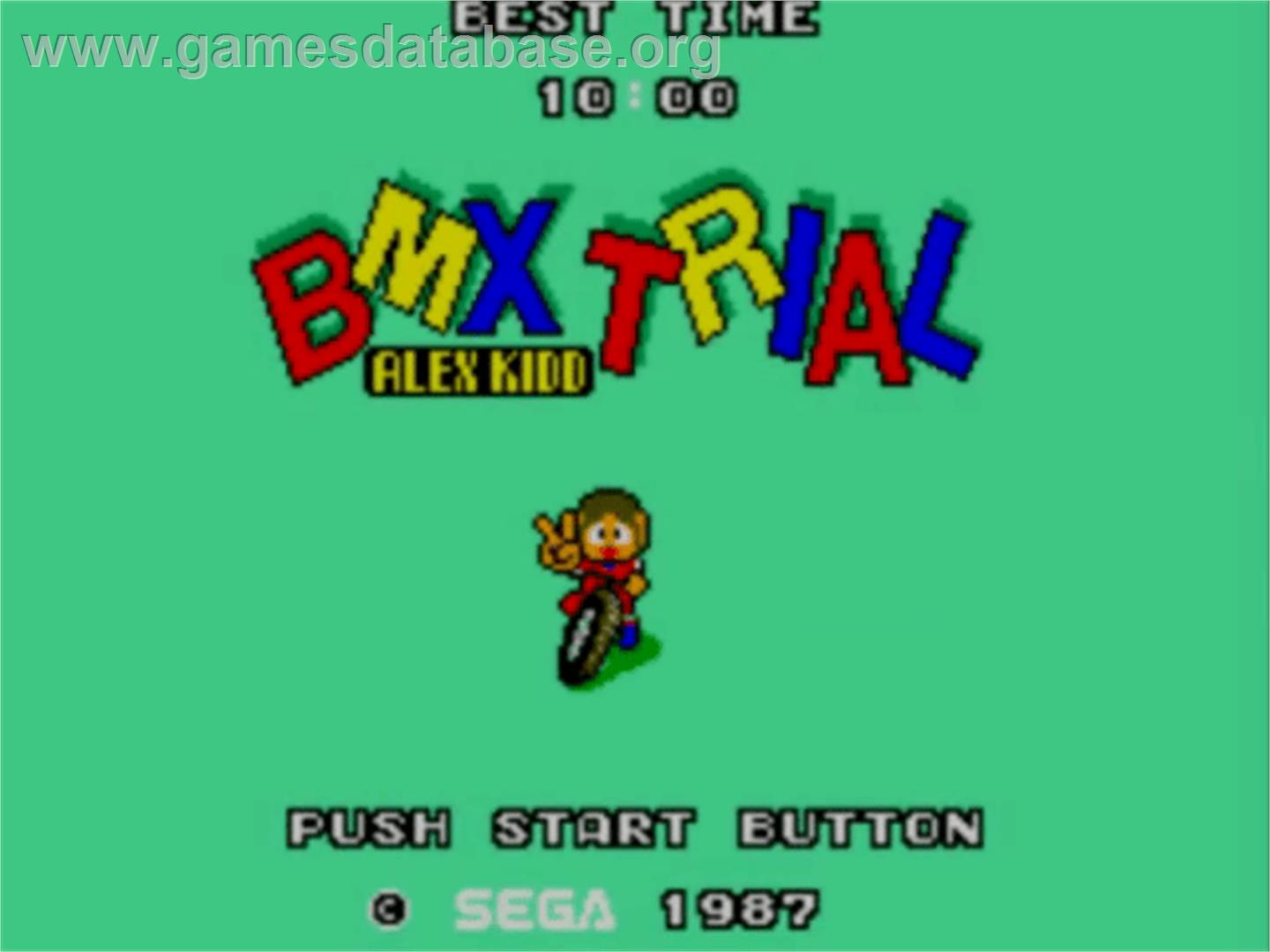 Alex Kidd: BMX Trial - Sega Master System - Artwork - Title Screen