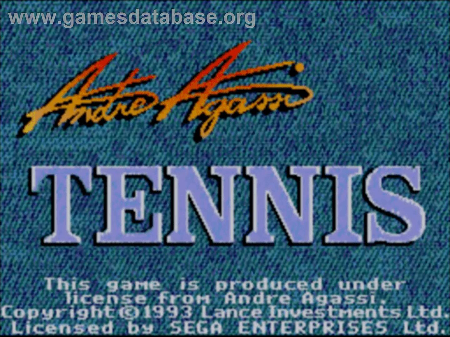 Andre Agassi Tennis - Sega Master System - Artwork - Title Screen