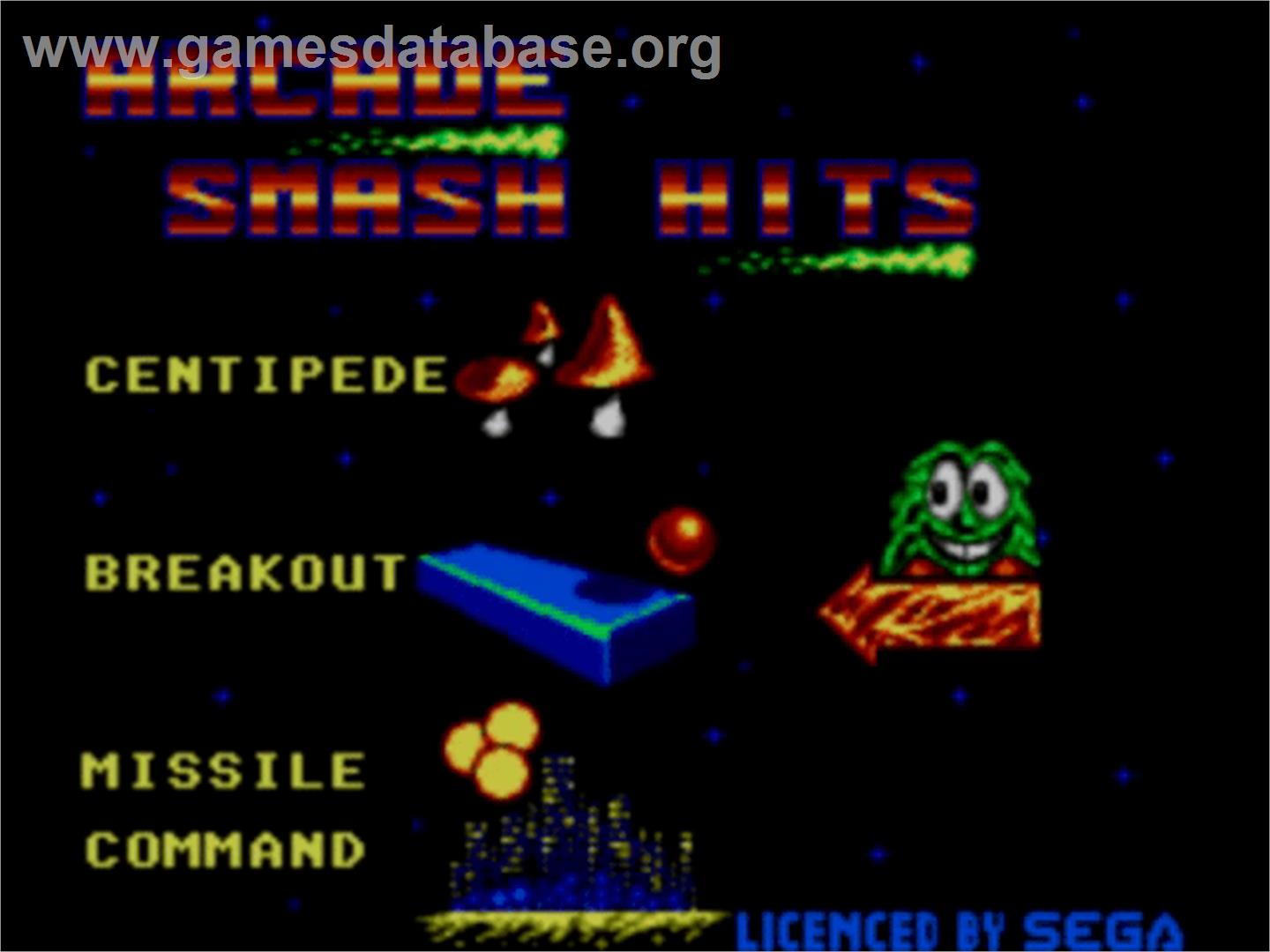 Arcade Smash Hits - Sega Master System - Artwork - Title Screen