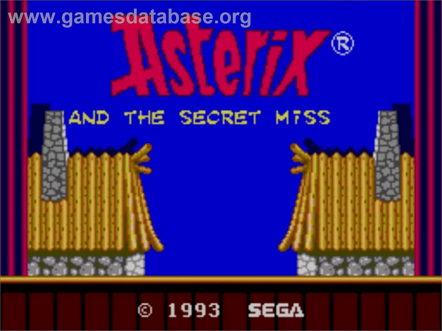 Astérix and the Secret Mission - Sega Master System - Artwork - Title Screen