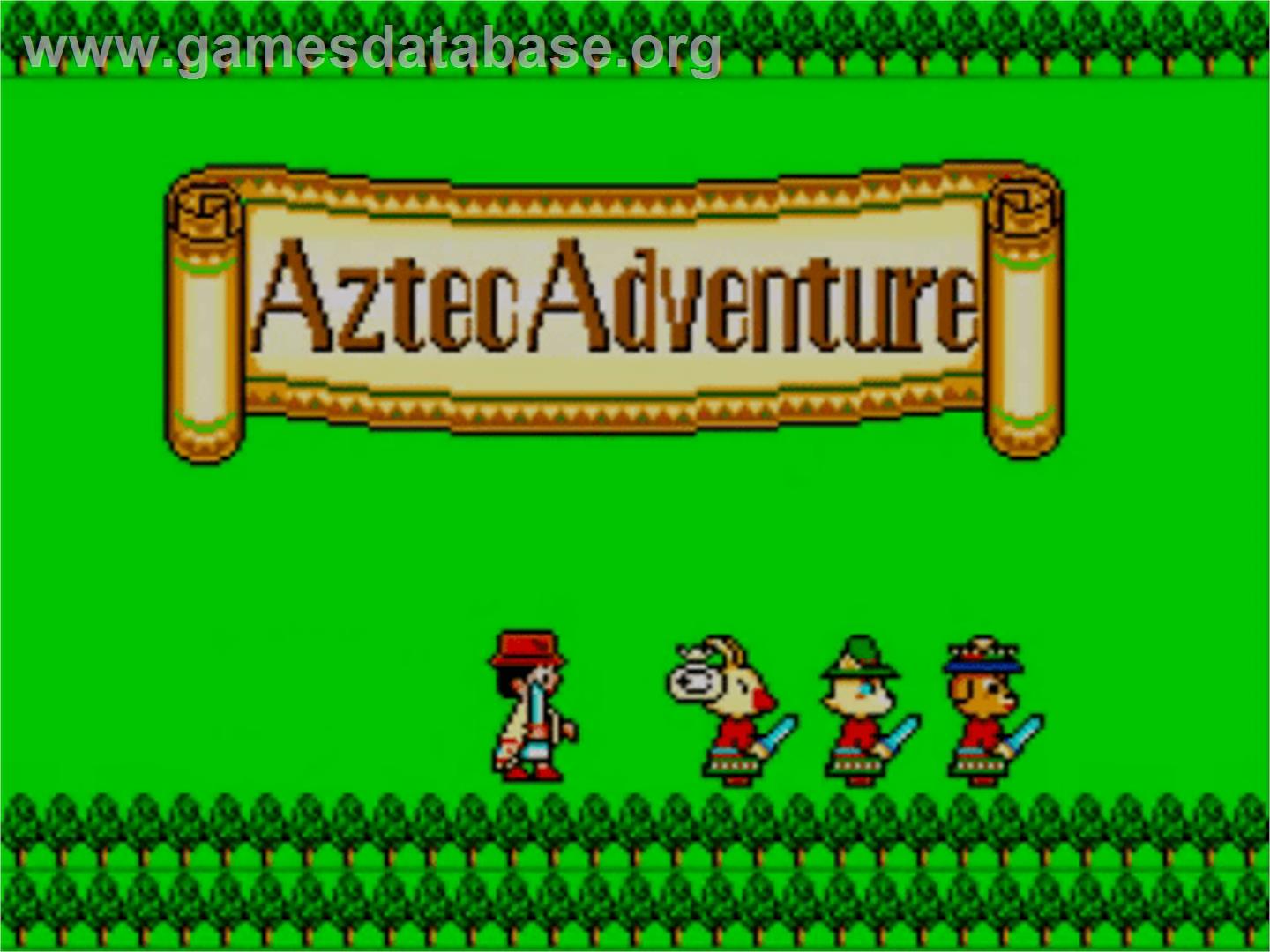 Aztec Adventure: The Golden Road to Paradise - Sega Master System - Artwork - Title Screen