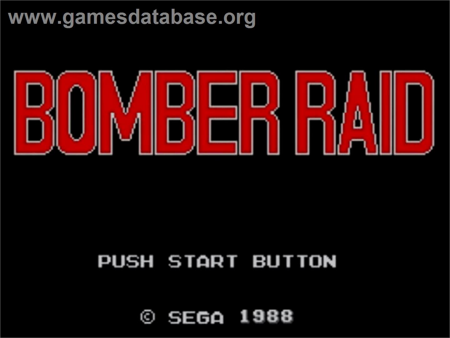 Bomber Raid - Sega Master System - Artwork - Title Screen
