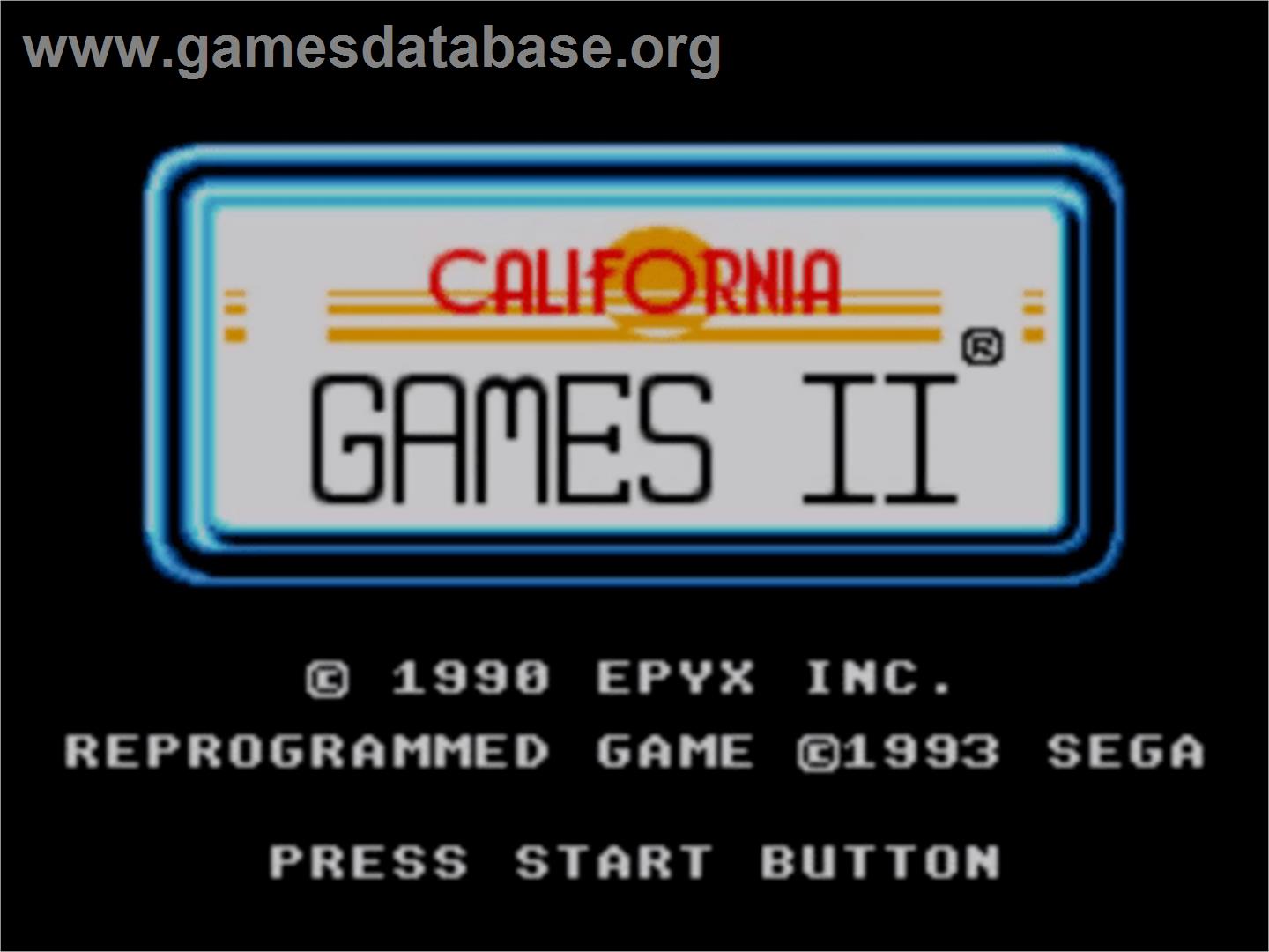 California Games 2 - Sega Master System - Artwork - Title Screen