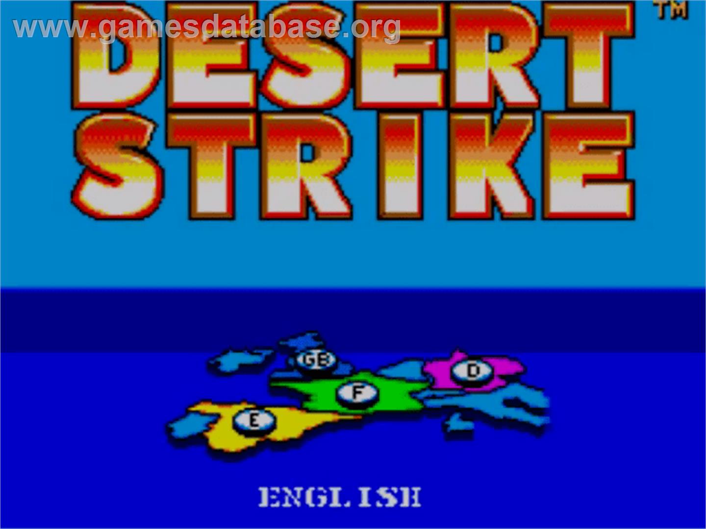 Desert Strike: Return to the Gulf - Sega Master System - Artwork - Title Screen