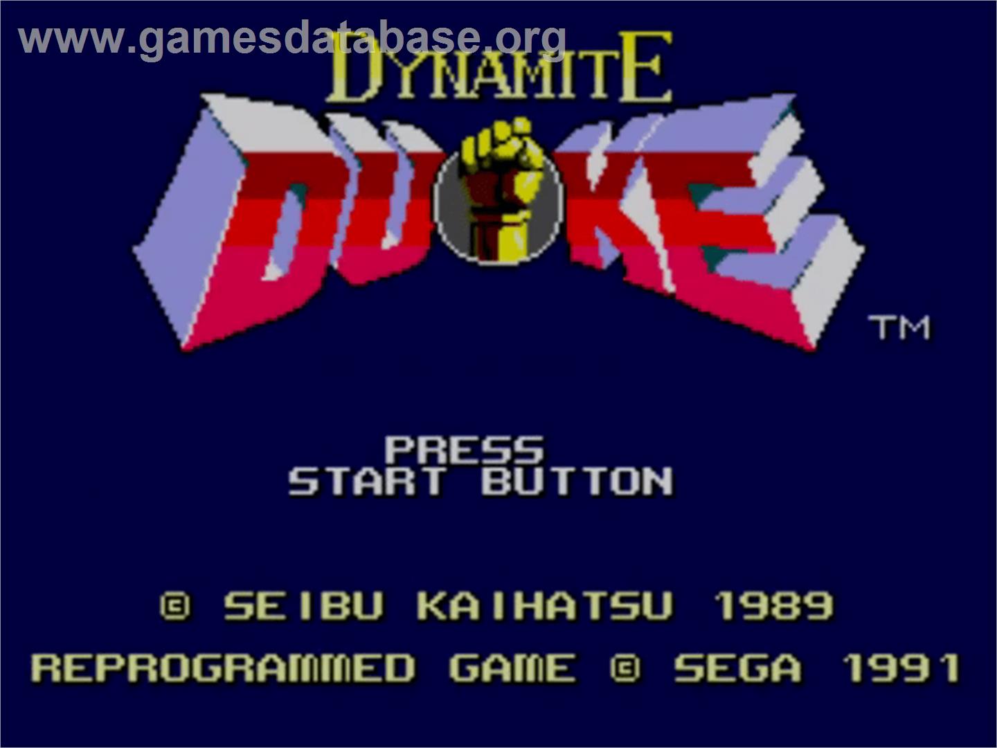 Dynamite Duke - Sega Master System - Artwork - Title Screen