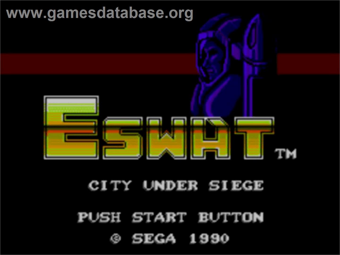E-SWAT: City Under Siege - Sega Master System - Artwork - Title Screen