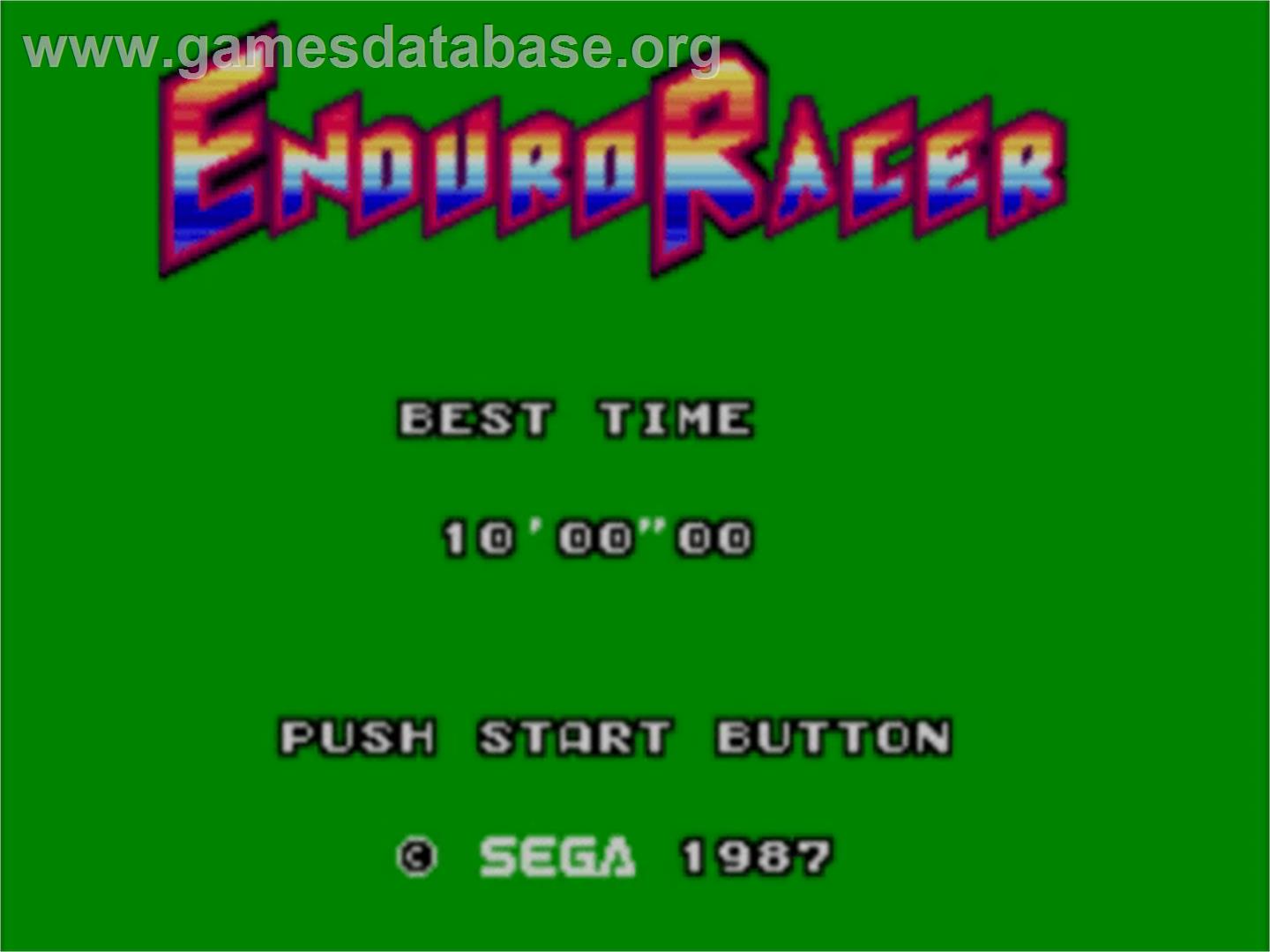 Enduro Racer - Sega Master System - Artwork - Title Screen