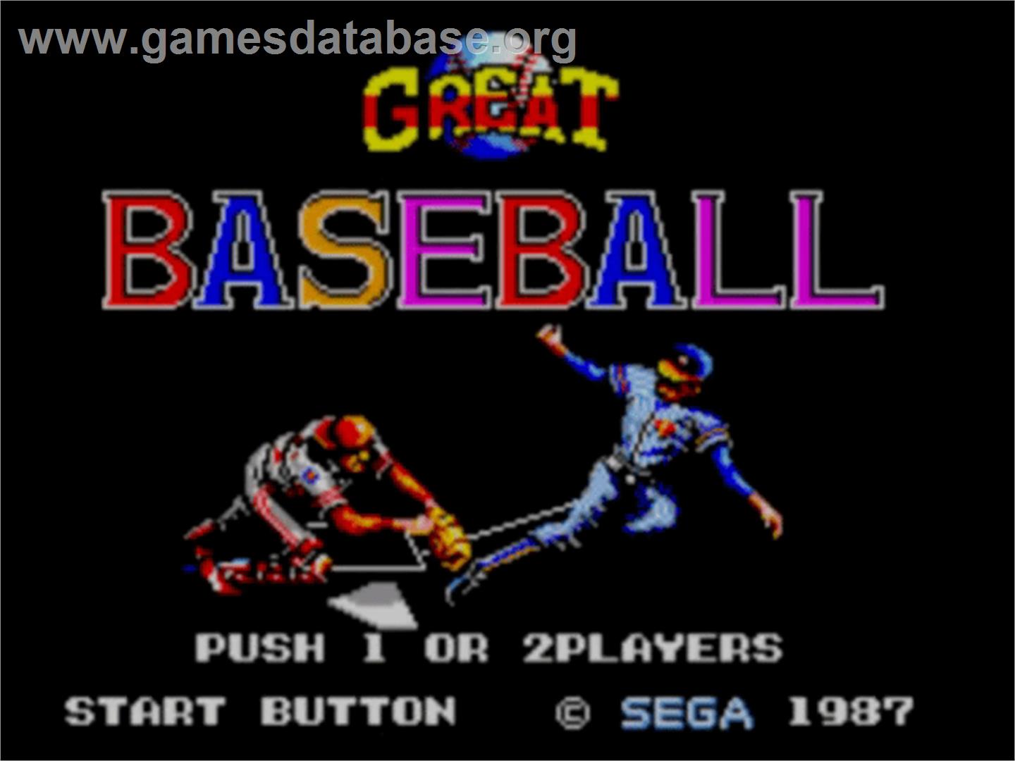 Great Baseball - Sega Master System - Artwork - Title Screen