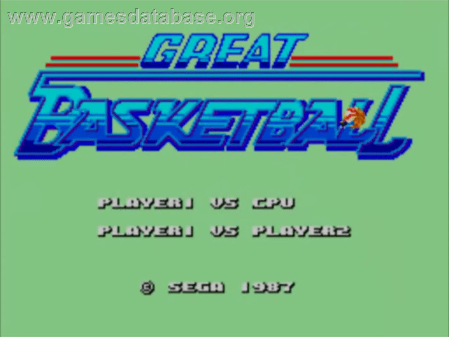 Great Basketball - Sega Master System - Artwork - Title Screen