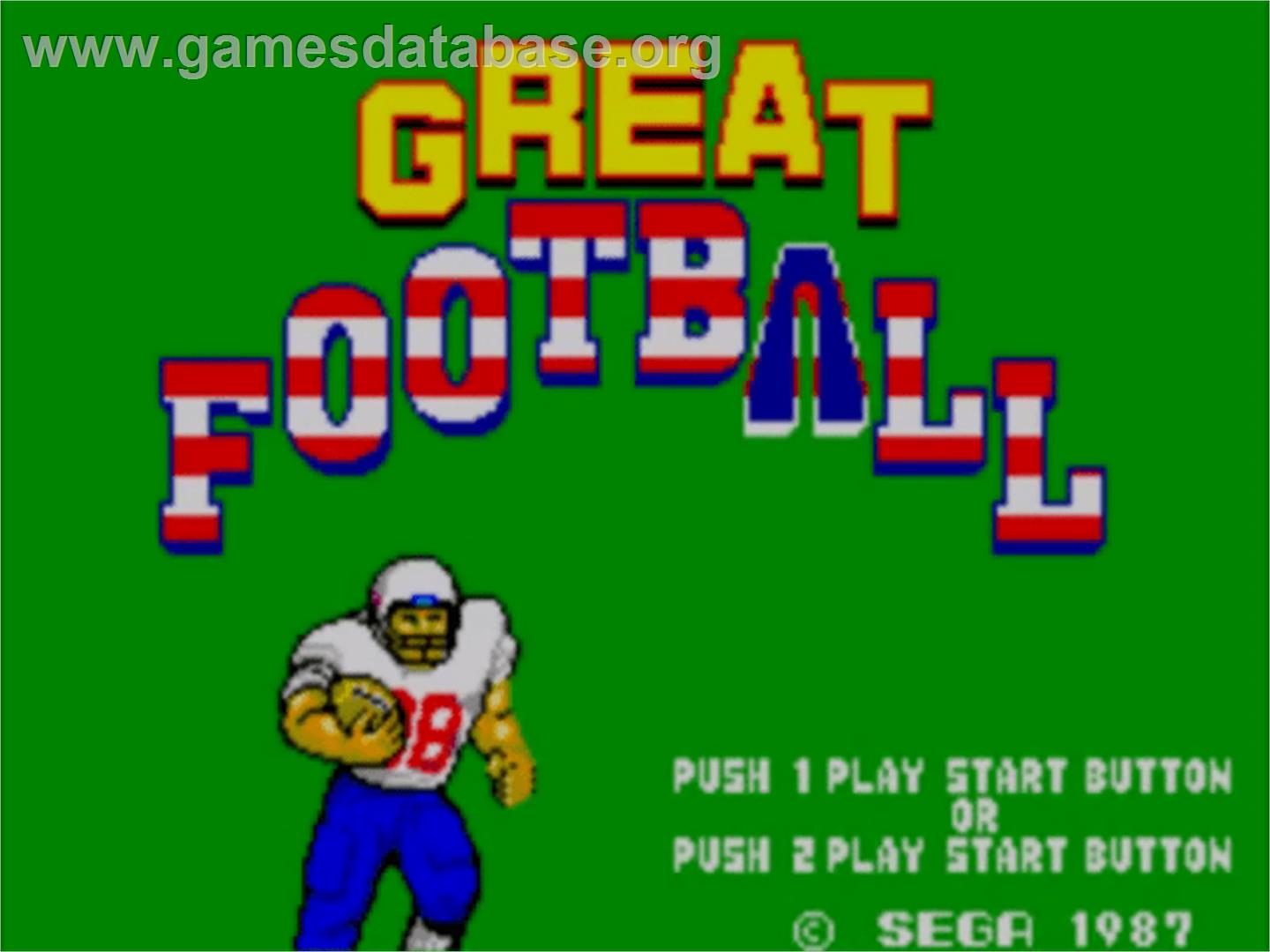Great Football - Sega Master System - Artwork - Title Screen