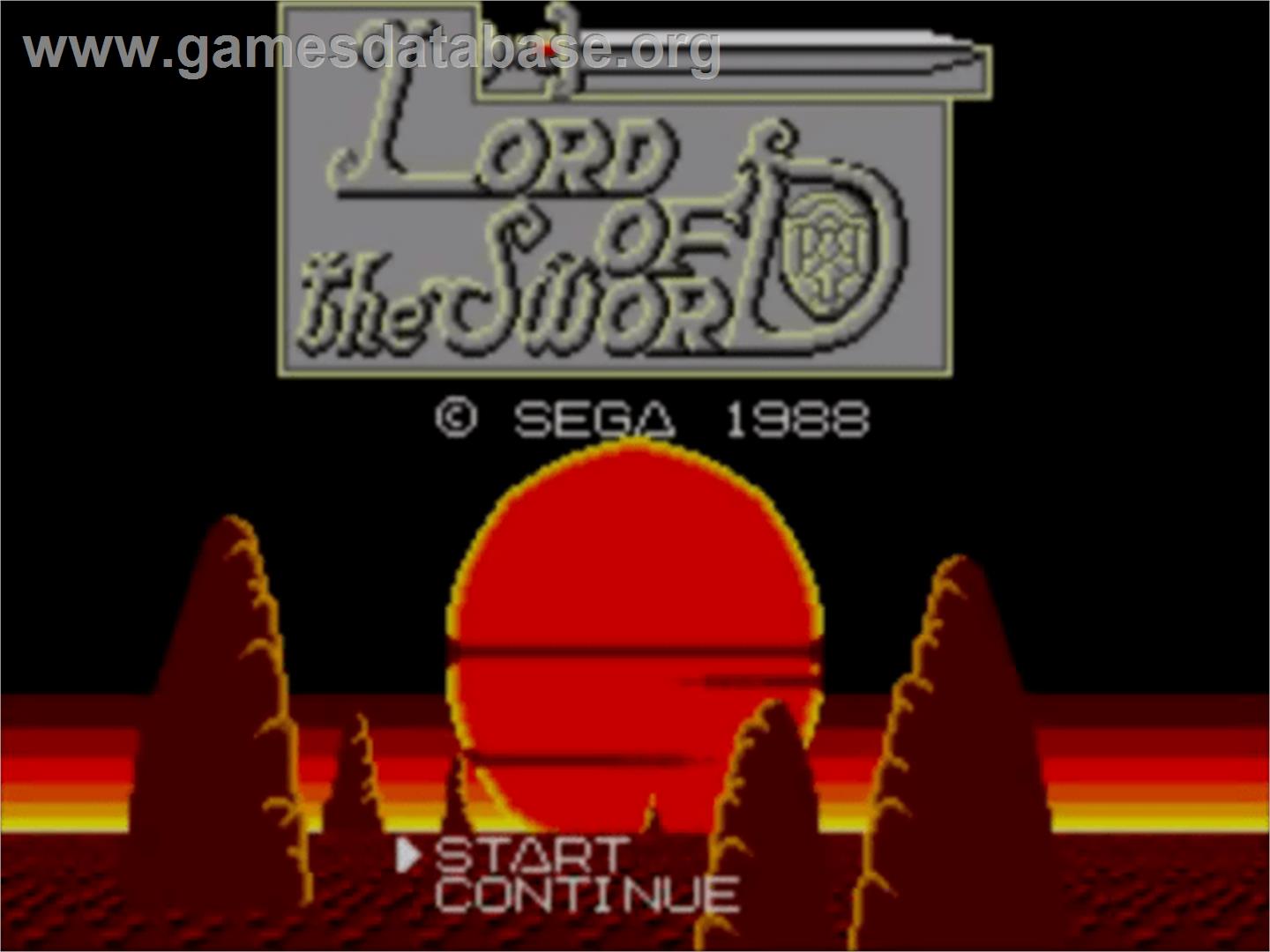 Lord of the Sword - Sega Master System - Artwork - Title Screen