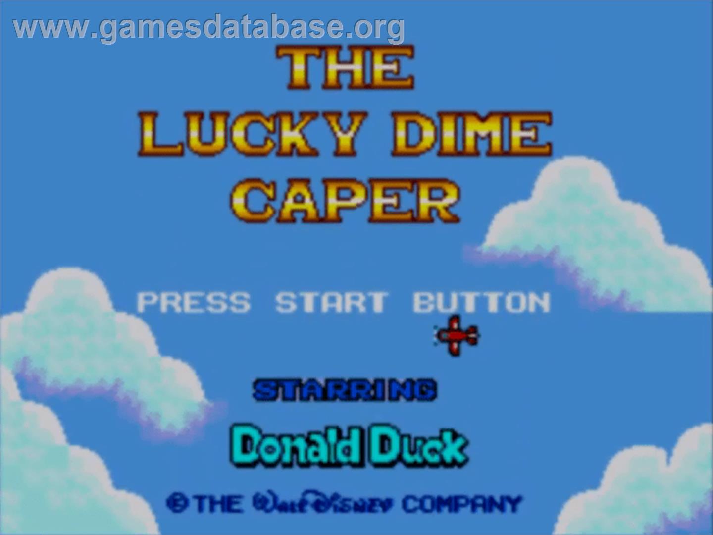 Lucky Dime Caper starring Donald Duck - Sega Master System - Artwork - Title Screen