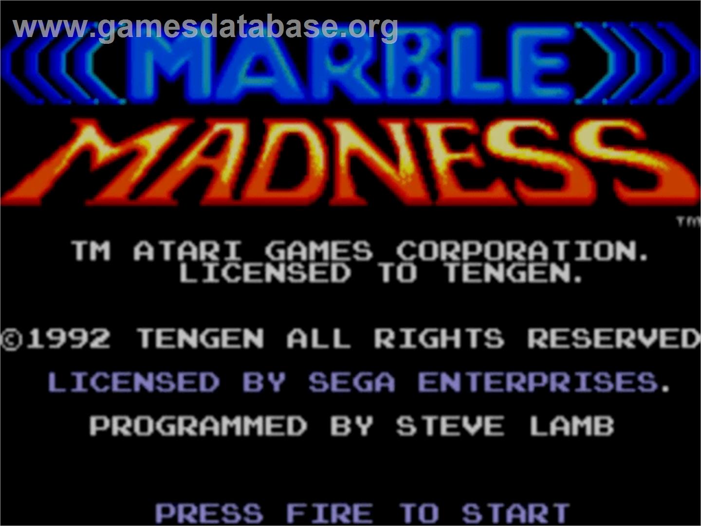 Marble Madness - Sega Master System - Artwork - Title Screen
