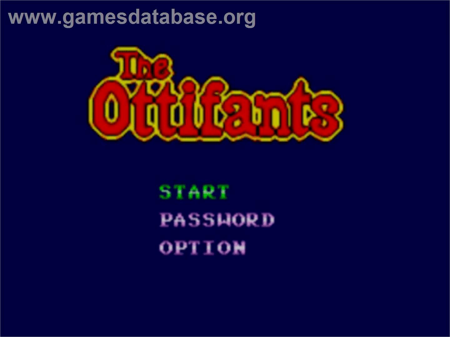 Ottifants, The - Sega Master System - Artwork - Title Screen