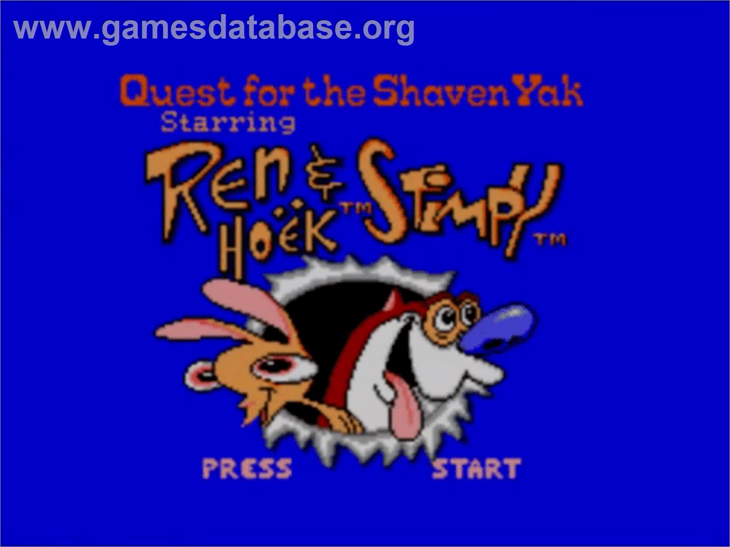 Quest for the Shaven Yak starring Ren Hoëk & Stimpy - Sega Master System - Artwork - Title Screen