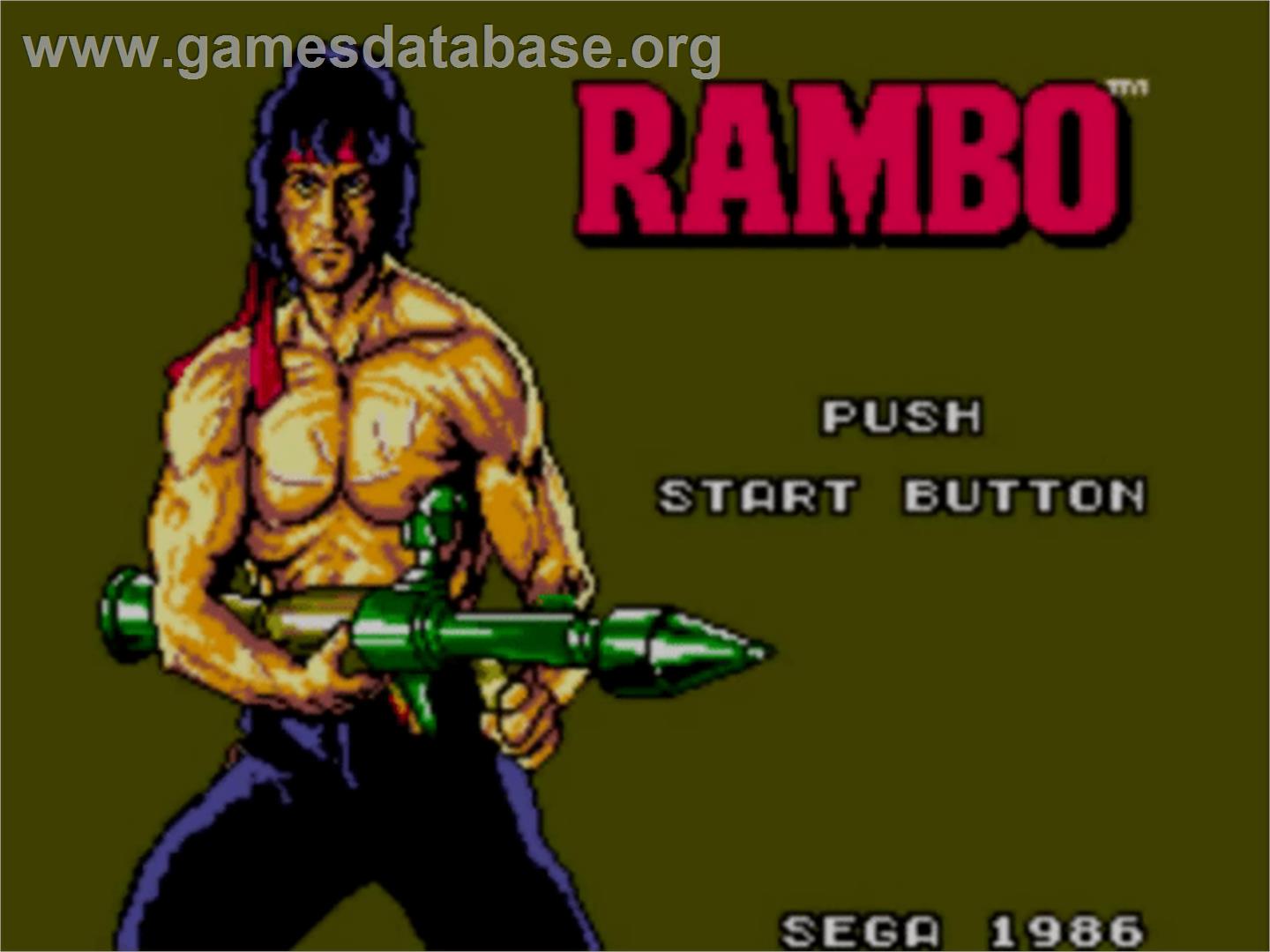 Rambo: First Blood Part 2 - Sega Master System - Artwork - Title Screen