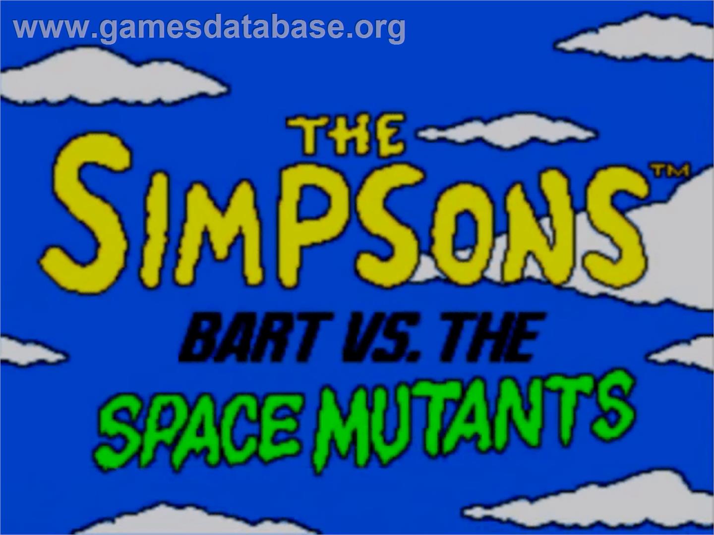 Simpsons: Bart vs. the Space Mutants - Sega Master System - Artwork - Title Screen