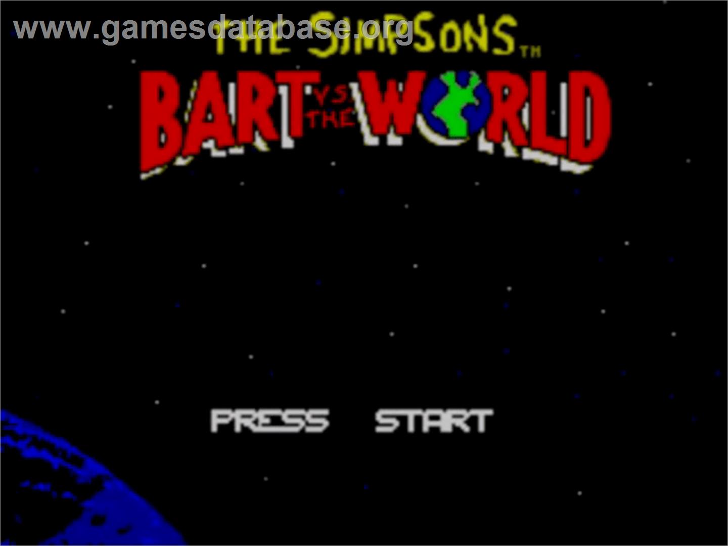 Simpsons: Bart vs. the World - Sega Master System - Artwork - Title Screen
