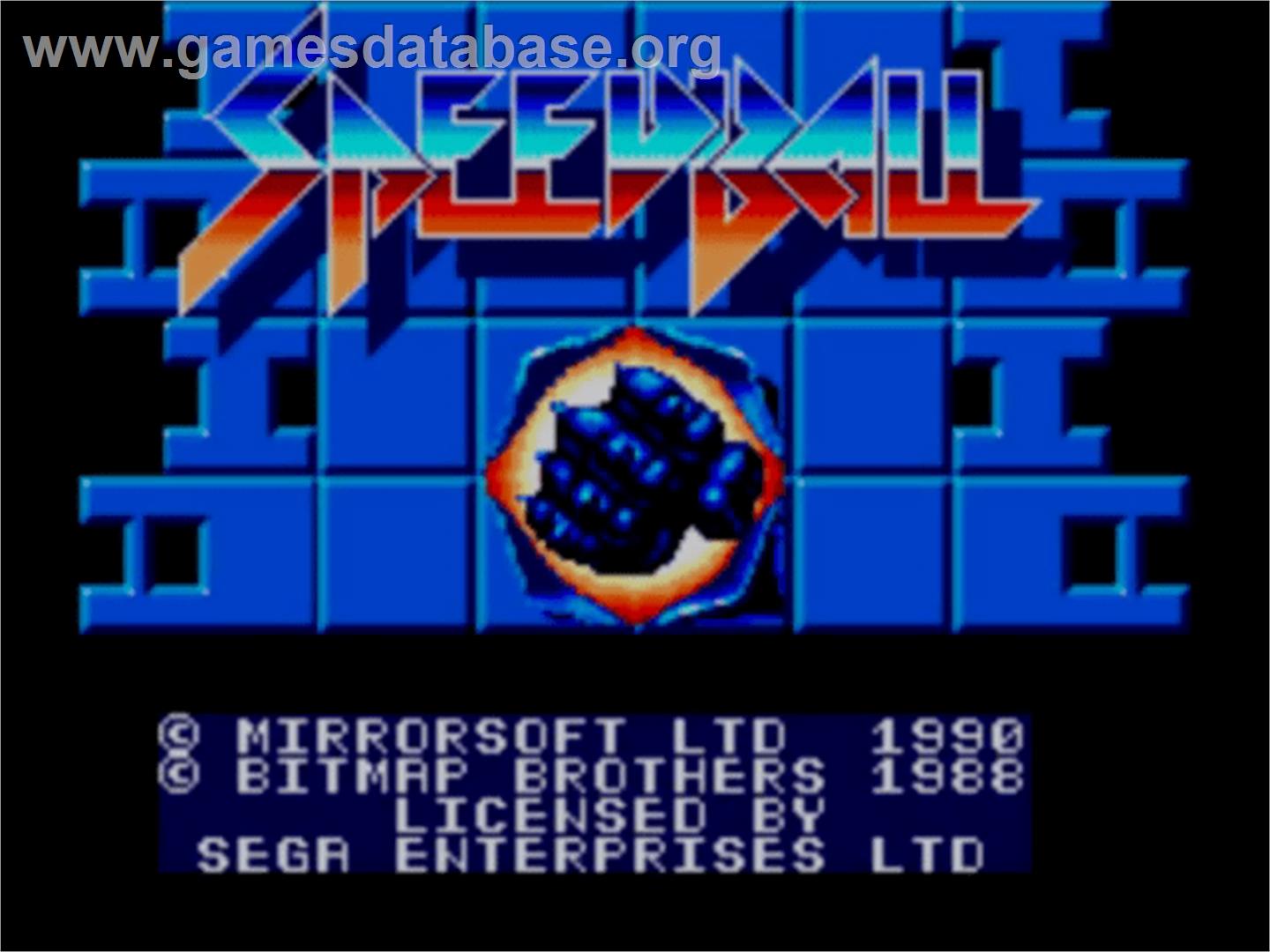 Speedball - Sega Master System - Artwork - Title Screen