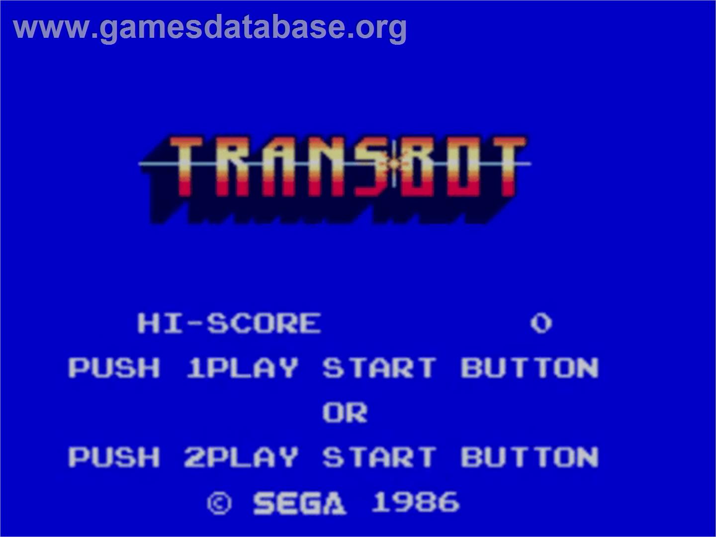 TransBot - Sega Master System - Artwork - Title Screen