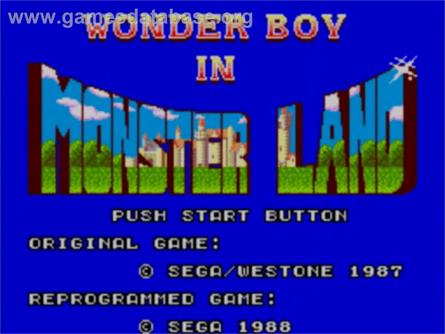 Wonder Boy in Monster Land - Sega Master System - Artwork - Title Screen