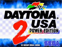 Title screen of Daytona USA 2 Power Edition on the Sega Model 3.