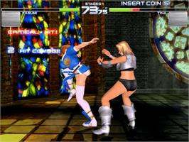 In game image of Dead or Alive 2 on the Sega Naomi.