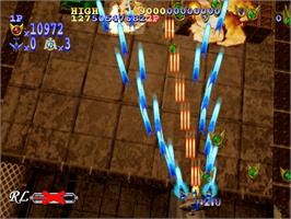 In game image of Giga Wing 2 on the Sega Naomi.
