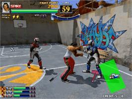 In game image of Spikers Battle on the Sega Naomi.
