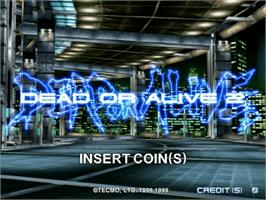 Title screen of Dead or Alive 2: Millennium on the Sega Naomi.