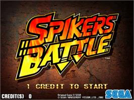Title screen of Spikers Battle on the Sega Naomi.