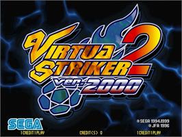 Title screen of Virtua Striker 2 Ver. 2000 on the Sega Naomi.