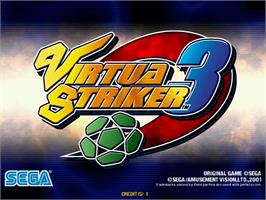 Title screen of Virtua Striker 3 on the Sega Naomi.