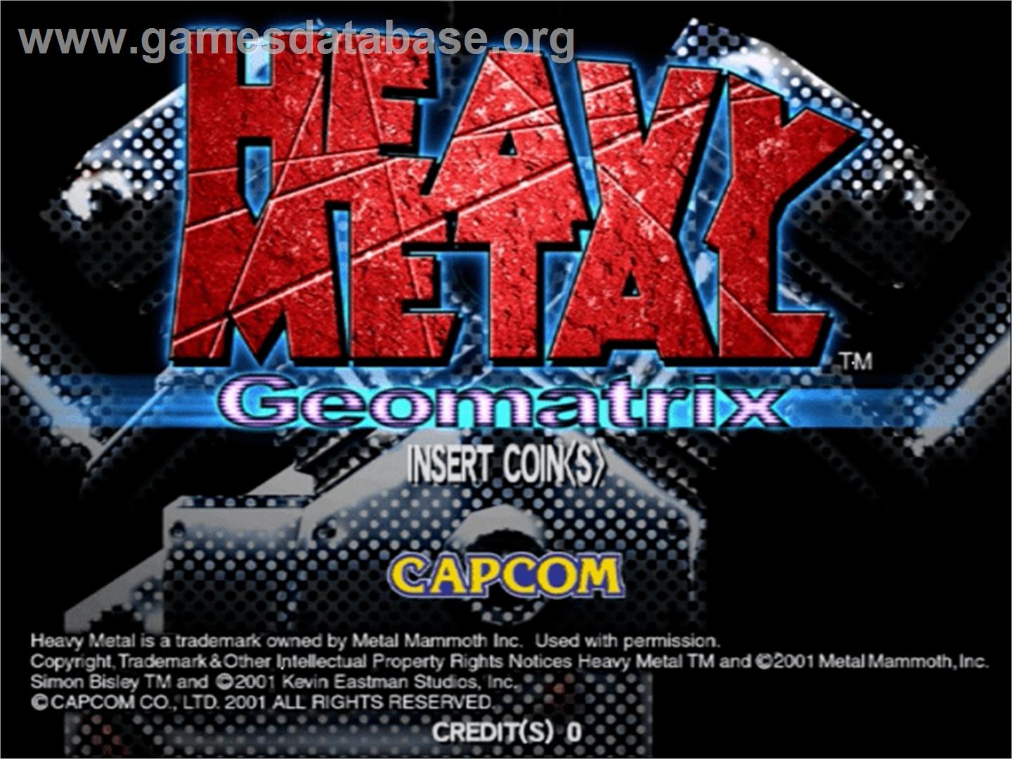Heavy Metal Geomatrix - Sega Naomi - Artwork - Title Screen