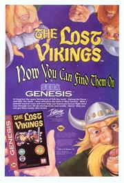 Advert for Lost Vikings, The on the Sega Genesis.