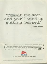 Advert for Madden NFL '94 on the Sega Genesis.