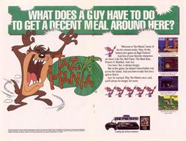 Advert for Taz-Mania on the Sega Genesis.