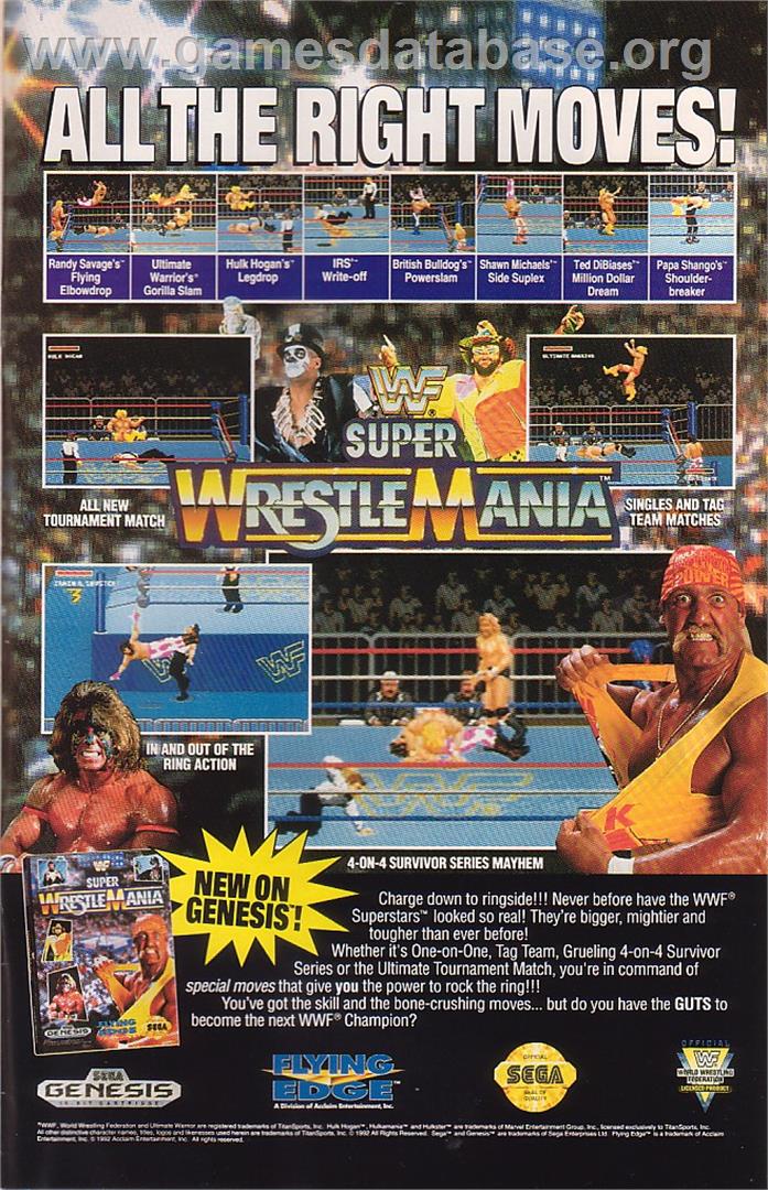 WWF Super Wrestlemania - Sega Genesis - Artwork - Advert