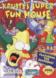 Box cover for Krusty's Fun House on the Sega Nomad.