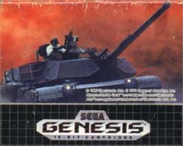 Cartridge artwork for Abrams Battle Tank on the Sega Nomad.