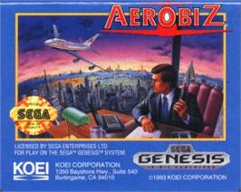 Cartridge artwork for Aerobiz on the Sega Nomad.