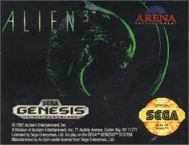 Cartridge artwork for Alien³ on the Sega Nomad.