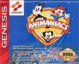Cartridge artwork for Animaniacs on the Sega Nomad.