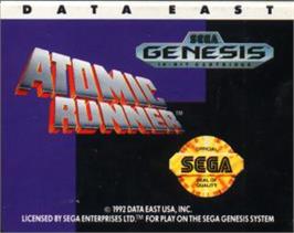 Cartridge artwork for Atomic Runner on the Sega Nomad.